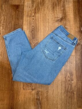 American Eagle Outfitters Light Blue Denim Jeans Mom Jeans 14 Short